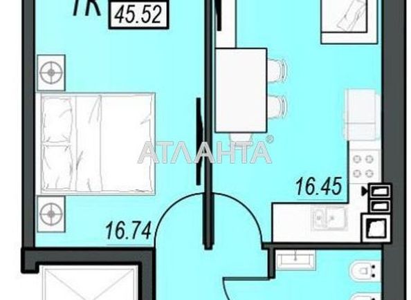 1-room apartment apartment by the address st. Aleksandriyskaya (area 45,2 m2) - Atlanta.ua