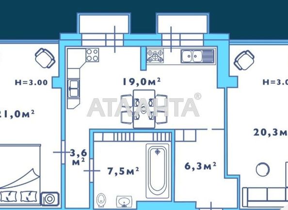 3-rooms apartment apartment by the address st. Bocharova gen (area 77,0 m2) - Atlanta.ua - photo 5