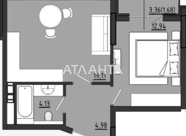1-room apartment apartment by the address st. Chekhova (area 42,2 m2) - Atlanta.ua