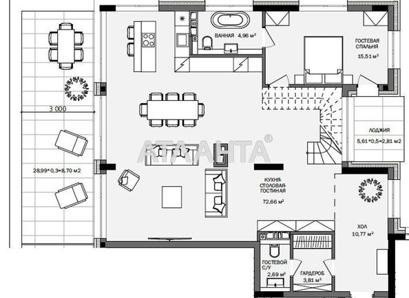 4+-rooms apartment apartment by the address st. Frantsuzskiy bul Proletarskiy bul (area 225,6 m2) - Atlanta.ua - photo 2