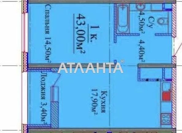 1-комнатная квартира по адресу ул. Жаботинского (площадь 43,0 м2) - Atlanta.ua - фото 3
