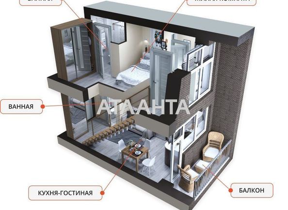 1-room apartment apartment by the address st. Spreysa (area 29,0 m2) - Atlanta.ua - photo 2