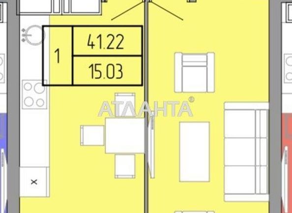 1-room apartment apartment by the address st. Pishonovskaya (area 41,2 m2) - Atlanta.ua - photo 3