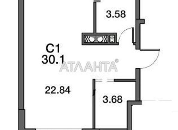 1-room apartment apartment by the address st. Paustovskogo (area 33,1 m2) - Atlanta.ua - photo 3