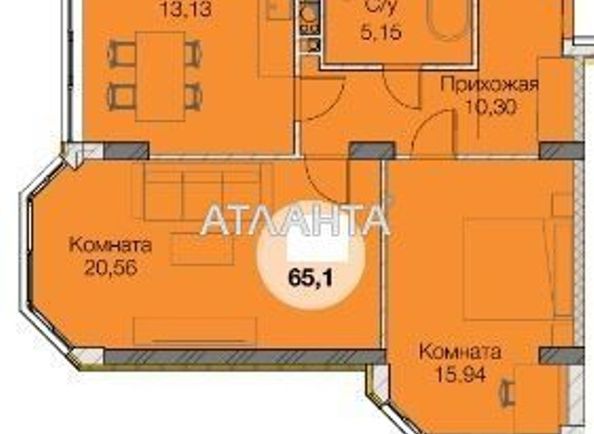 2-комнатная квартира по адресу ул. Паустовского (площадь 65,3 м2) - Atlanta.ua - фото 2