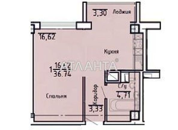 1-комнатная квартира по адресу ул. Асташкина (площадь 37,0 м2) - Atlanta.ua - фото 6
