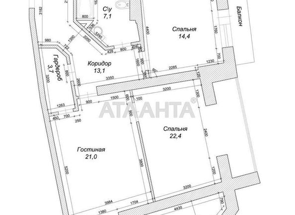 2-комнатная квартира по адресу ул. Левитана (площадь 95,4 м2) - Atlanta.ua - фото 3