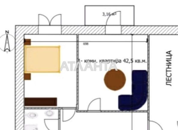 1-room apartment apartment by the address st. Posmitnogo (area 42,5 m2) - Atlanta.ua - photo 8