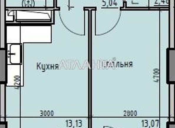 1-room apartment apartment by the address st. Radostnaya (area 38,5 m2) - Atlanta.ua