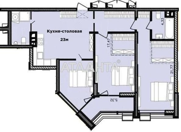 3-комнатная квартира по адресу ул. Франко Ивана (площадь 92,5 м²) - Atlanta.ua