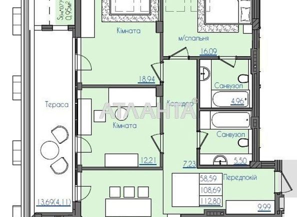 4+-rooms apartment apartment by the address st. Fontanskaya dor Perekopskoy Divizii (area 197,0 m2) - Atlanta.ua