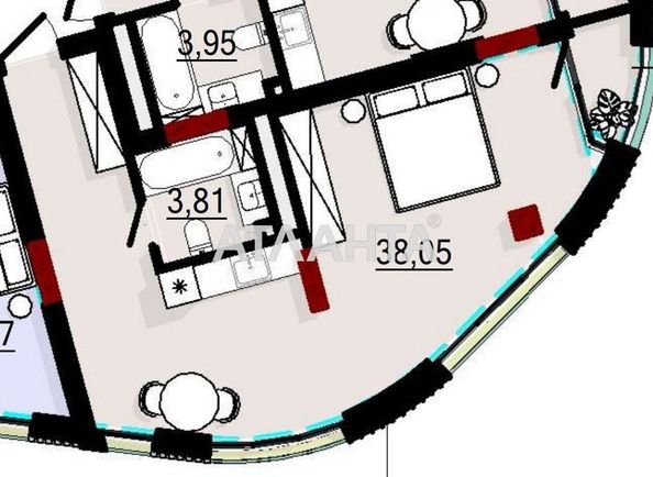 1-room apartment apartment by the address st. Arkadiyskaya Alleya (area 42,8 m²) - Atlanta.ua - photo 6