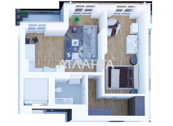 1-room apartment apartment by the address st. Novatorov (area 55,5 m2) - Atlanta.ua - photo 2