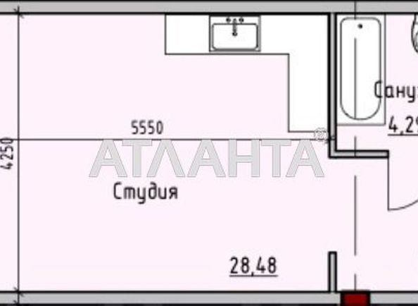 1-room apartment apartment by the address st. Primorskaya Suvorova (area 35,7 m2) - Atlanta.ua