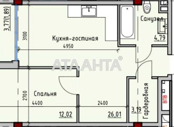 1-room apartment apartment by the address st. Primorskaya Suvorova (area 47,9 m2) - Atlanta.ua - photo 2