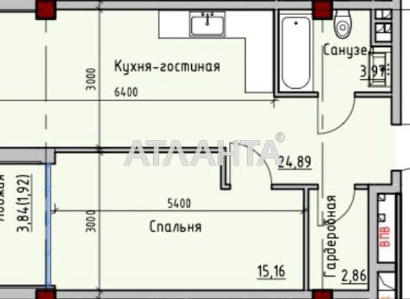1-room apartment apartment by the address st. Primorskaya Suvorova (area 48,8 m2) - Atlanta.ua - photo 3