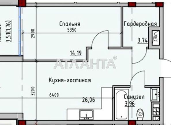 1-room apartment apartment by the address st. Primorskaya Suvorova (area 51,0 m2) - Atlanta.ua - photo 2