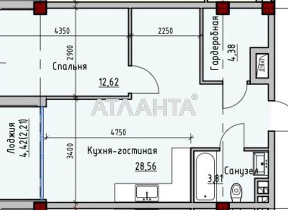 1-room apartment apartment by the address st. Primorskaya Suvorova (area 51,6 m2) - Atlanta.ua - photo 3