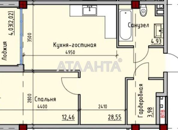 1-кімнатна квартира за адресою вул. Приморська (площа 51,9 м2) - Atlanta.ua