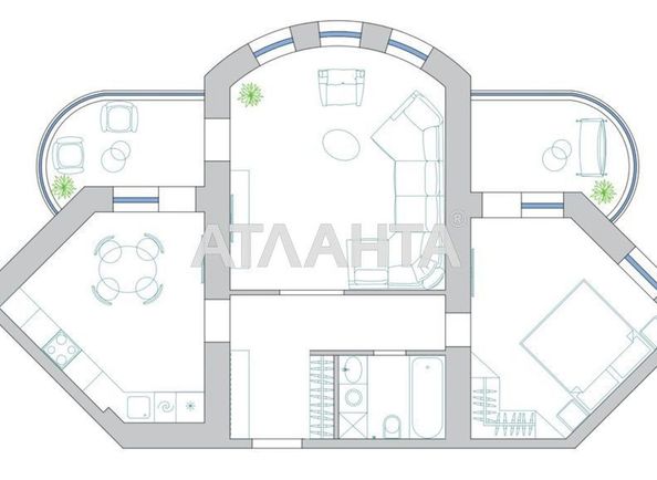 2-rooms apartment apartment by the address st. Shchepnoy per (area 75,6 m2) - Atlanta.ua - photo 2