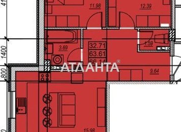 3-rooms apartment apartment by the address st. Zabolotnogo ak (area 66,3 m2) - Atlanta.ua - photo 2