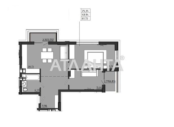 2-rooms apartment apartment by the address st. Chekhova (area 61,7 m2) - Atlanta.ua - photo 14