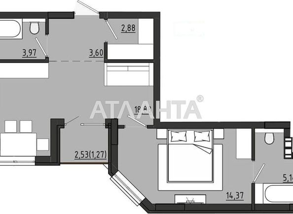 1-комнатная квартира по адресу ул. Чехова (площадь 50,1 м2) - Atlanta.ua - фото 8