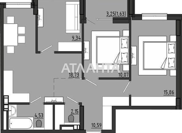 2-комнатная квартира по адресу ул. Чехова (площадь 72,9 м2) - Atlanta.ua - фото 13