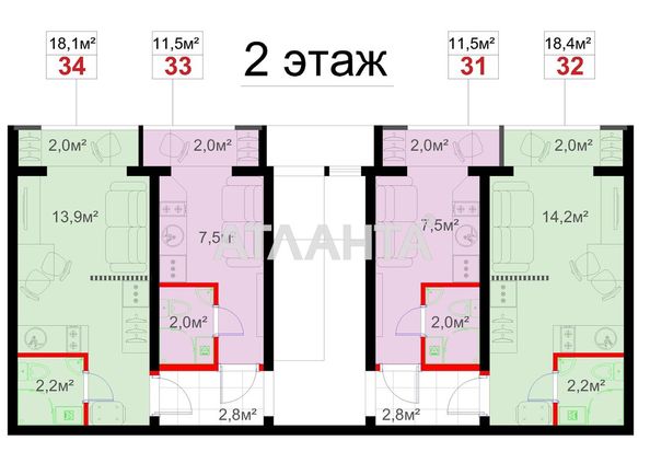 1-room apartment apartment by the address st. Pervomayskiy 1 y per (area 11,1 m2) - Atlanta.ua - photo 3
