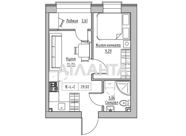 1-room apartment apartment by the address st. 7 km ovidiopolskoy dor (area 29,0 m2) - Atlanta.ua - photo 4