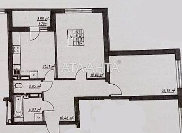 2-rooms apartment apartment by the address st. Vorobeva ak (area 62,8 m2) - Atlanta.ua - photo 6