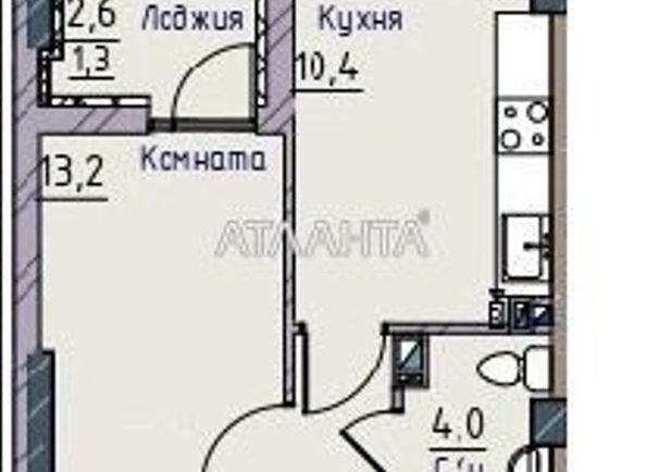 1-room apartment apartment by the address st. Paustovskogo (area 40,8 m2) - Atlanta.ua - photo 3