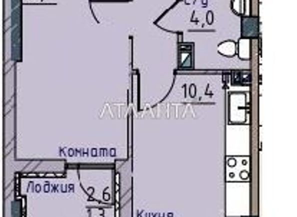 1-room apartment apartment by the address st. Paustovskogo (area 40,5 m2) - Atlanta.ua - photo 3