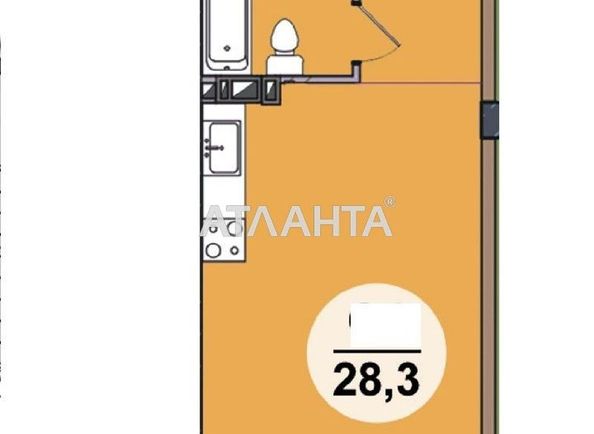 1-room apartment apartment by the address st. Paustovskogo (area 28,0 m2) - Atlanta.ua - photo 2