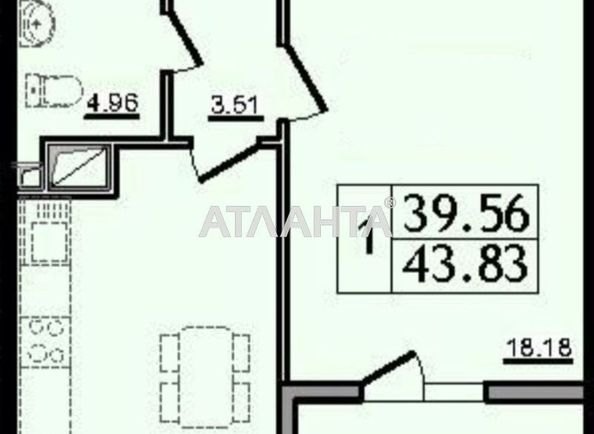 1-комнатная квартира по адресу ул. Сахарова (площадь 43,8 м2) - Atlanta.ua - фото 15