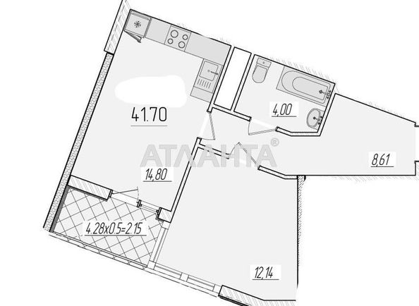 1-room apartment apartment by the address st. Krasnova (area 41,7 m2) - Atlanta.ua - photo 2