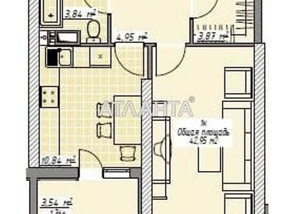 1-комнатная квартира по адресу Курортный пер. (площадь 43 м²) - Atlanta.ua - фото 13