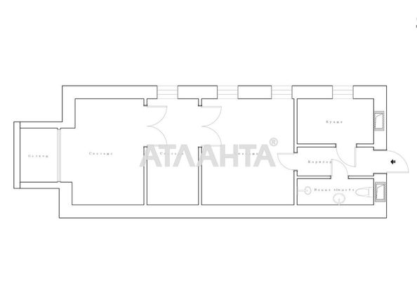 3-rooms apartment apartment by the address st. Bazarnaya Kirova (area 48 m²) - Atlanta.ua - photo 21