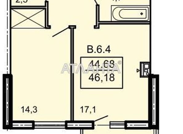 1-room apartment apartment by the address st. Topolinnyy per (area 46,9 m2) - Atlanta.ua - photo 9