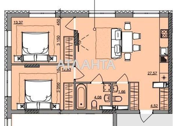 2-rooms apartment apartment by the address st. Bocharova gen (area 64,2 m2) - Atlanta.ua - photo 3