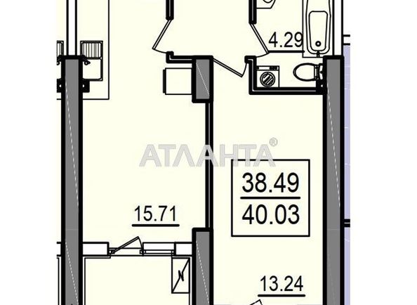 1-room apartment apartment by the address st. Dacha kovalevskogo Amundsena (area 40,0 m²) - Atlanta.ua - photo 2