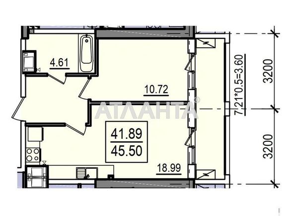 1-room apartment apartment by the address st. Dacha kovalevskogo Amundsena (area 45,5 m2) - Atlanta.ua - photo 2
