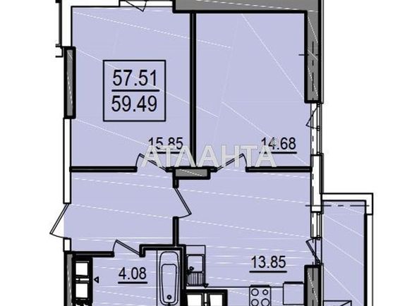 2-комнатная квартира по адресу ул. Дача ковалевского (площадь 59,7 м²) - Atlanta.ua - фото 15