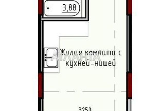1-room apartment apartment by the address st. Radostnaya (area 25,2 m2) - Atlanta.ua - photo 7