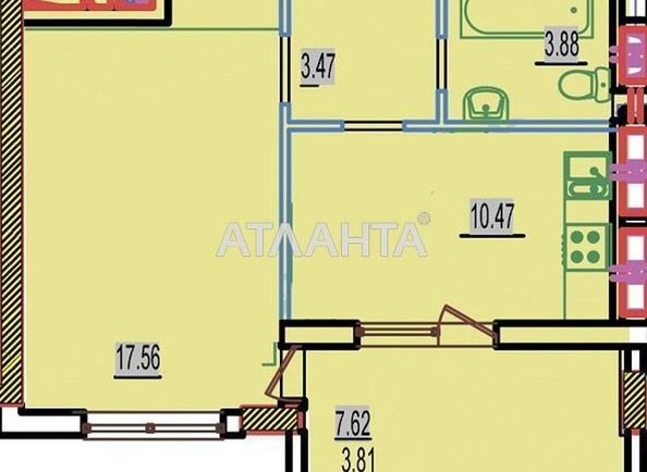 1-room apartment apartment by the address st. Stroitelnaya (area 40,0 m2) - Atlanta.ua - photo 3