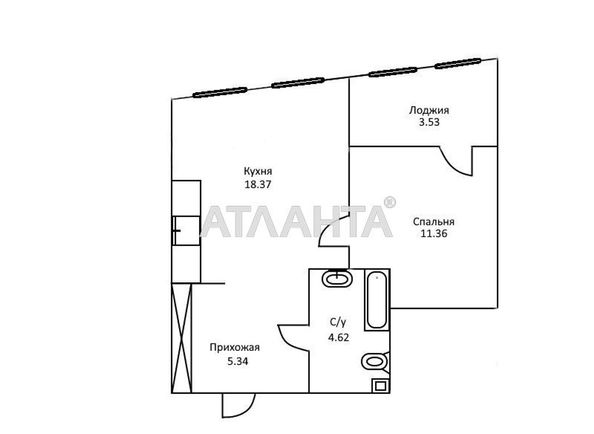 1-room apartment apartment by the address st. Raskidaylovskaya Stanislavskogo (area 42,9 m2) - Atlanta.ua - photo 4