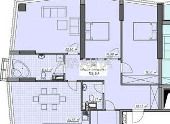 3-rooms apartment apartment by the address st. Kurortnyy per (area 115,0 m2) - Atlanta.ua - photo 3