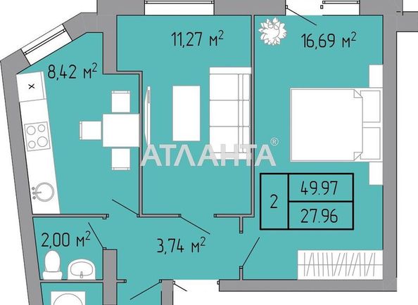 2-rooms apartment apartment by the address st. Pishonovskaya (area 50,0 m2) - Atlanta.ua - photo 4
