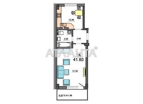 1-room apartment apartment by the address st. Vokzalnyy per (area 48,0 m2) - Atlanta.ua - photo 4