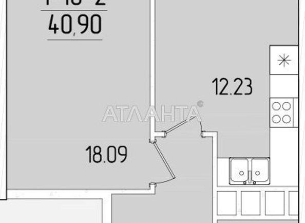 1-room apartment apartment by the address st. Krasnova (area 41,0 m2) - Atlanta.ua